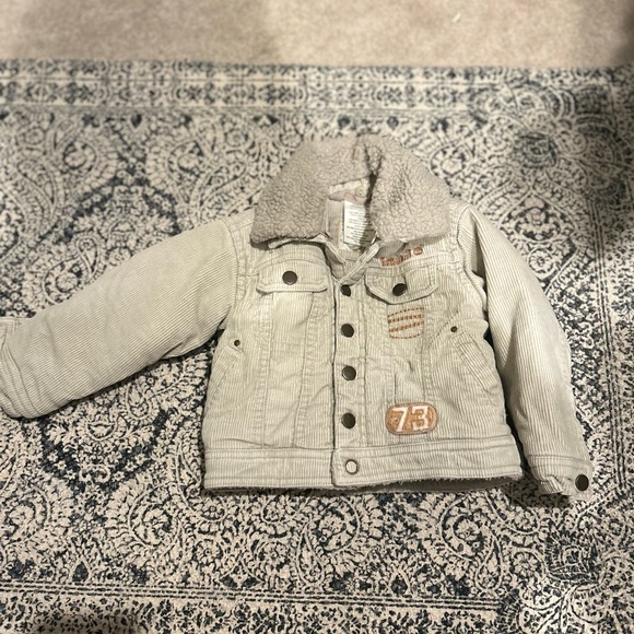 Timberland Other - Timberland Boys Jacket 18 M Brown Tan Corduroy Trucker Winter Removable Collar